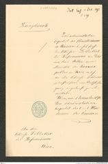k.k. naturhistorisches Hofmuseum, Intendanzakten 1885-1896 (Hauer), Aktenzahl Z.689/1890, Seite 1